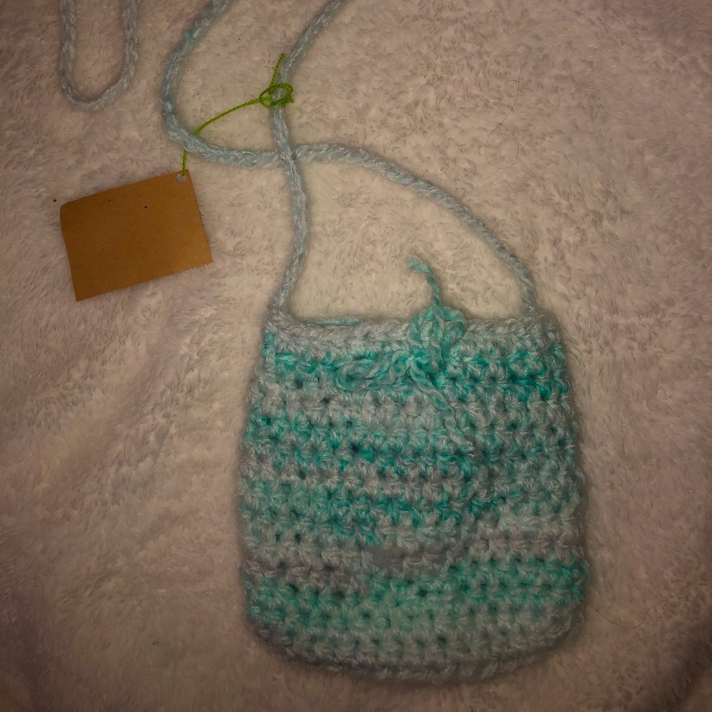 BRAND NEW Blue tones crochet bag